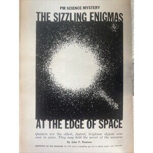 Sizzling Enigmas Space 1961 Advertisement Space Quasars Mid-Century Ephemera